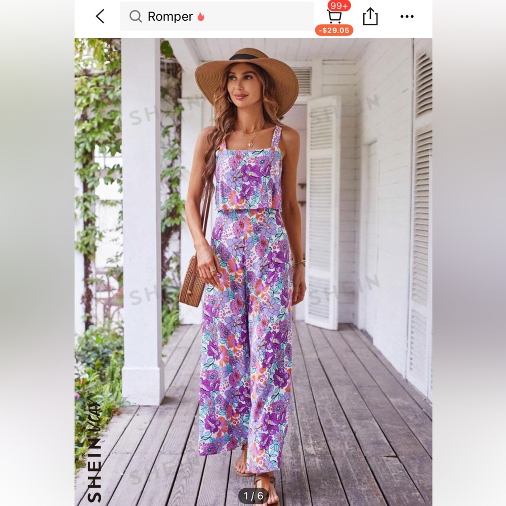 Floral, lightweight jumpsuit